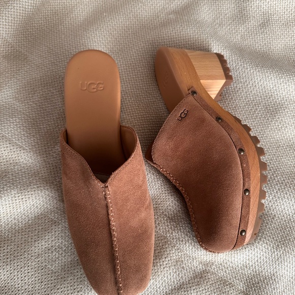 UGG Women's Brown Suede Mules - Picture 2 of 10